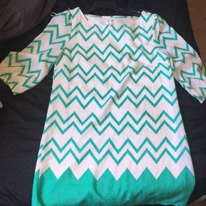 Chevron mint green dress